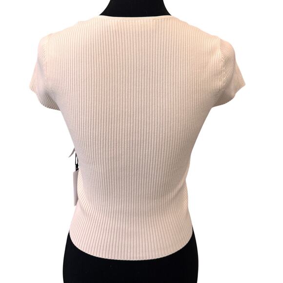 New ASTR the LABEL REVOLVE Women's White Sweetheart Neck Ribbed Top Size XS - Picture 2 of 6
